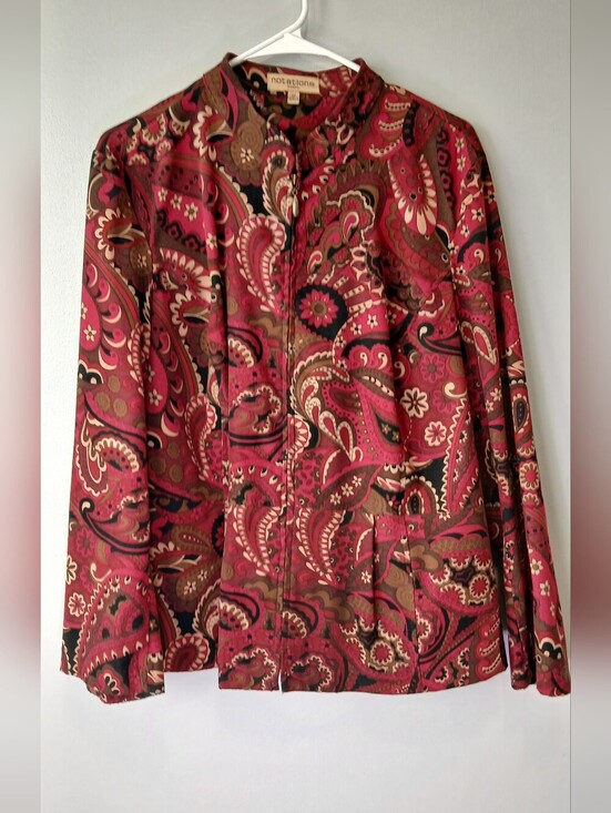 Notations Jackets & Blazers - Notations Paisley Print Zip Up Shacket Womens 2X Layering Business Outing